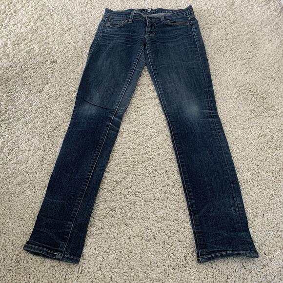 7 for All Mankind Jeans Womens Size 25 ROXANNE Skinny Cotton Stretch Blue Denim - Picture 3 of 6